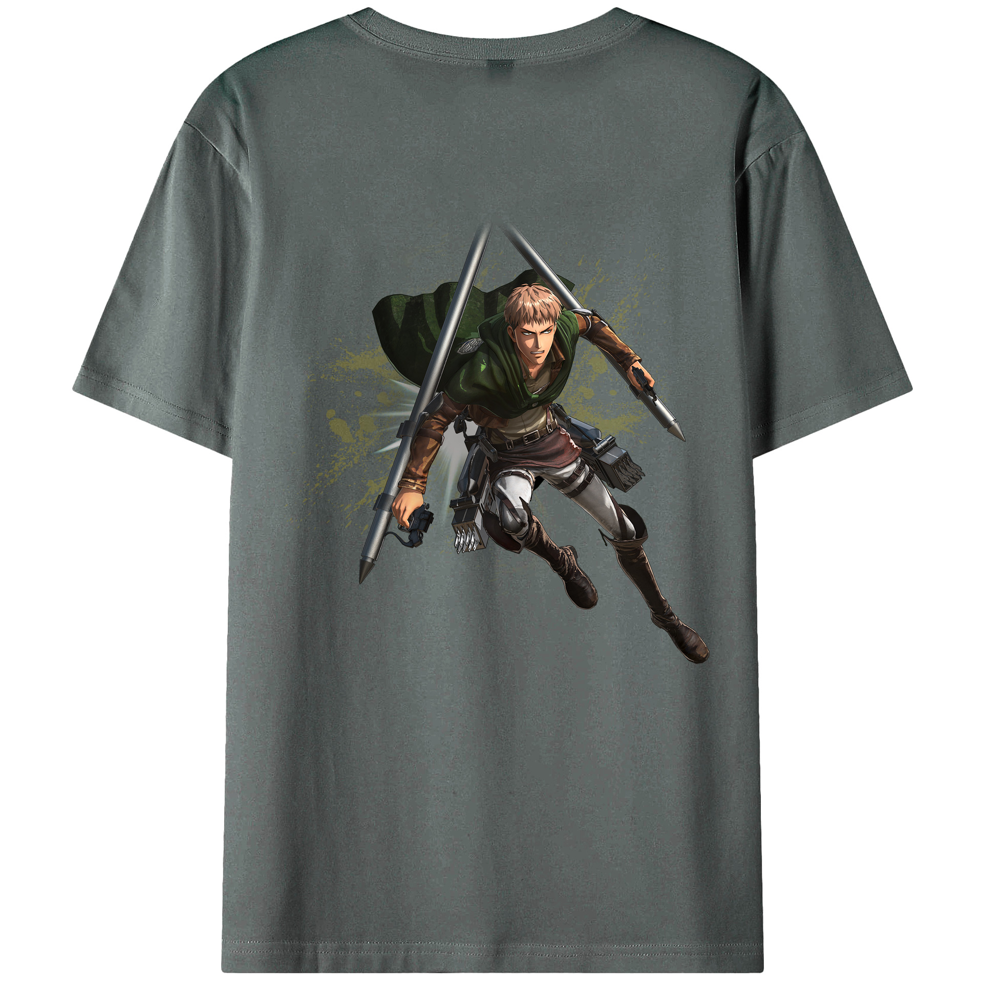（画像用） 進撃の巨人 ジャン・キルシュタイン Attack on Titan Jean Kirstein 綿100％ メンズ半袖Tシャツ（バックプリント） 通気性